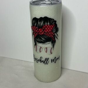 Baseball Mom Glitter Tumbler Handmade resin